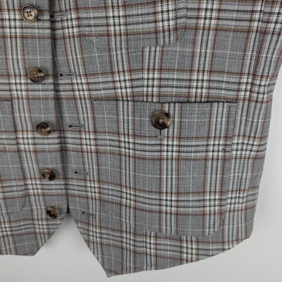 Murano Size S Men's Plaid‎ Button up Vest and matching pants Hipster - Picture 4 of 10